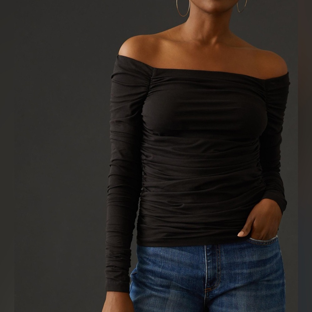 NWT Maeve Off the Shoulder Ruched Top
